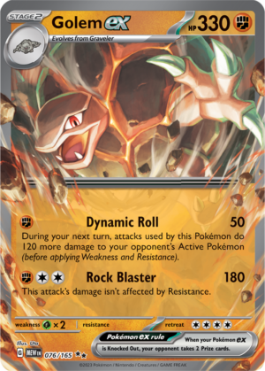 Pokémon TCG Golem ex – MEW 076/165 Double Rare Holo – EN