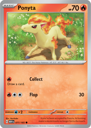 Pokémon TCG Ponyta – MEW 077/165 Common Reverse Holofoil – EN