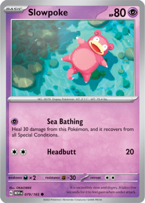 Pokémon TCG Slowpoke – MEW 079/165 Common Reverse Holofoil – EN