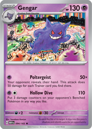 Pokémon TCG Gengar – MEW 094/165 Rare Reverse Holofoil – EN
