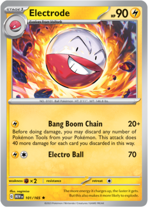 Pokémon TCG Electrode – MEW 101/165 Rare Reverse Holofoil – EN