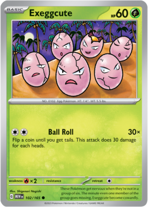Pokémon TCG Exeggcute – MEW 102/165 Common Regular – EN