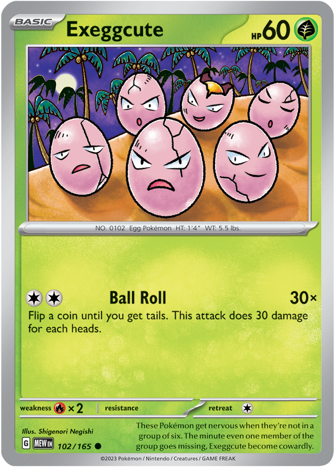 Pokémon TCG Exeggcute – MEW 102/165 Common Reverse Holofoil – EN