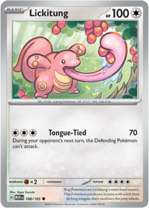 Pokémon TCG Lickitung – MEW 108/165 Common Reverse Holofoil – EN
