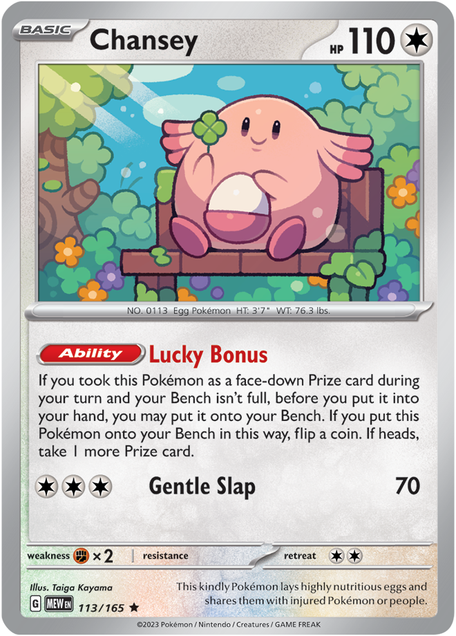 Pokémon TCG Chansey – MEW 113/165 Rare Reverse Holofoil – EN