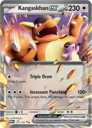 Pokémon TCG Kangaskhan ex – MEW 115/165 Double Rare Holo – EN