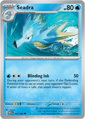 Pokémon TCG Seadra – MEW 117/165 Uncommon Reverse Holofoil – EN