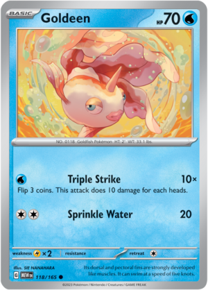 Pokémon TCG Goldeen – MEW 118/165 Common Reverse Holofoil – EN