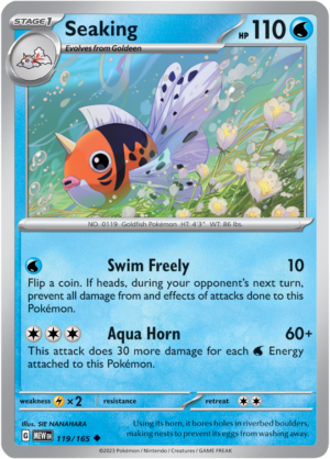 Pokémon TCG Seaking – MEW 119/165 Uncommon Reverse Holofoil – EN