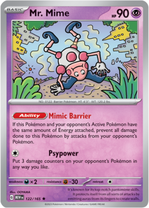 Pokémon TCG Mr. Mime – MEW 122/165 Rare Reverse Holofoil – EN