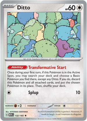 Pokémon TCG Ditto – MEW 132/165 Rare Reverse Holofoil – EN