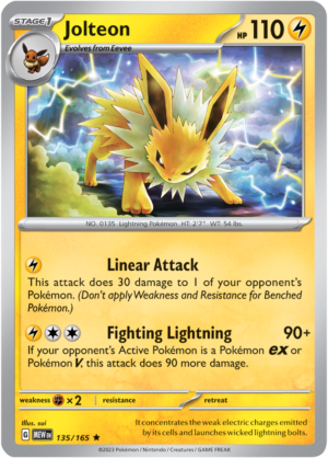 Pokémon TCG Jolteon – MEW 135/165 Rare Reverse Holofoil – EN
