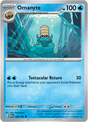 Pokémon TCG Omanyte – MEW 138/165 Uncommon Reverse Holofoil – EN
