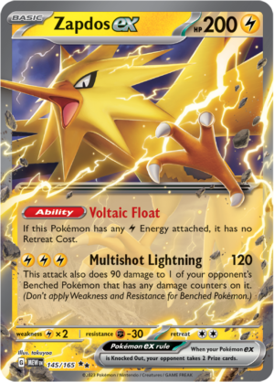 Pokémon TCG Zapdos ex – MEW 145/165 Double Rare Holo – EN