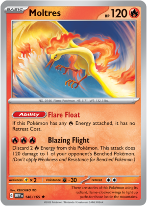 Pokémon TCG Moltres – MEW 146/165 Rare Reverse Holofoil – EN