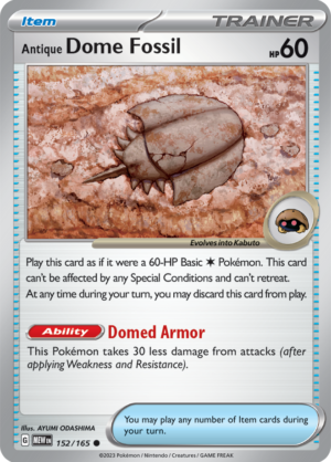 Pokémon TCG Antique Dome Fossil – MEW 152/165 Common Reverse Holofoil – EN