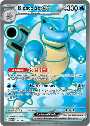 Pokémon TCG Blastoise ex – MEW 184/165 Ultra Rare Holo – EN