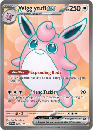 Pokémon TCG Wigglytuff ex – MEW 187/165 Ultra Rare Holo – EN