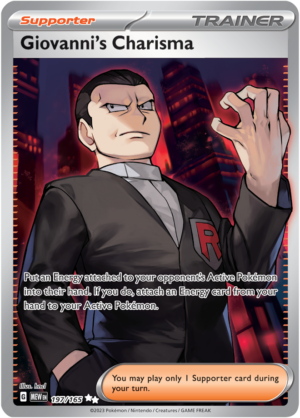 Pokémon TCG Giovanni's Charisma – MEW 197/165 Ultra Rare Holo – EN