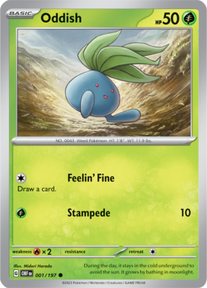 Pokémon TCG Oddish – OBF 001/197 Common Regular – EN