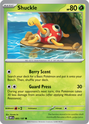 Pokémon TCG Shuckle – OBF 005/197 Common Regular – EN