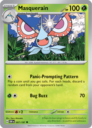 Pokémon TCG Masquerain – OBF 007/197 Uncommon Regular – EN