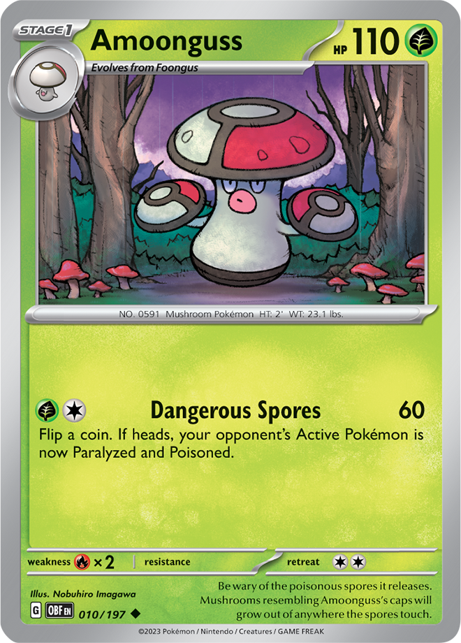 Pokémon TCG Amoonguss – OBF 010/197 Uncommon Reverse Holofoil – EN