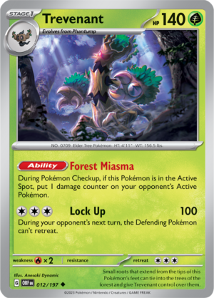 Pokémon TCG Trevenant – OBF 012/197 Uncommon Regular – EN