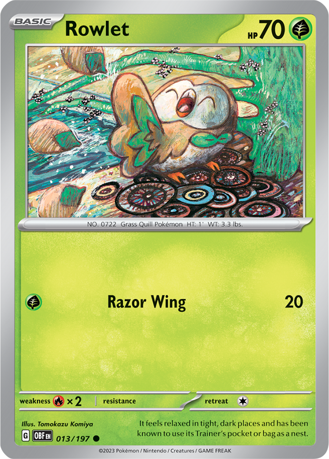 Pokémon TCG Rowlet – OBF 013/197 Common Regular – EN