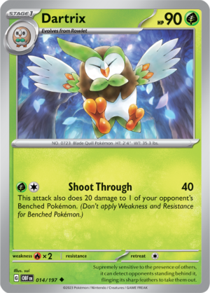 Pokémon TCG Dartrix – OBF 014/197 Uncommon Regular – EN