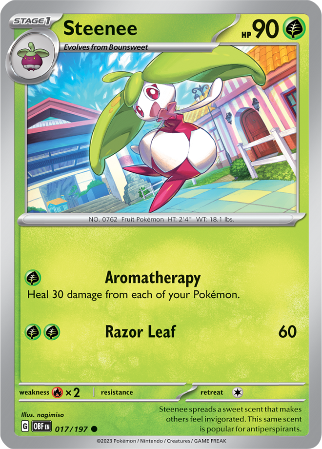 Pokémon TCG Steenee – OBF 017/197 Common Regular – EN