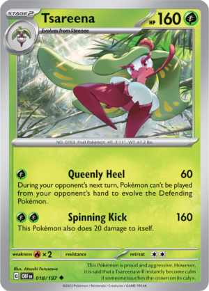 Pokémon TCG Tsareena – OBF 018/197 Uncommon Regular – EN