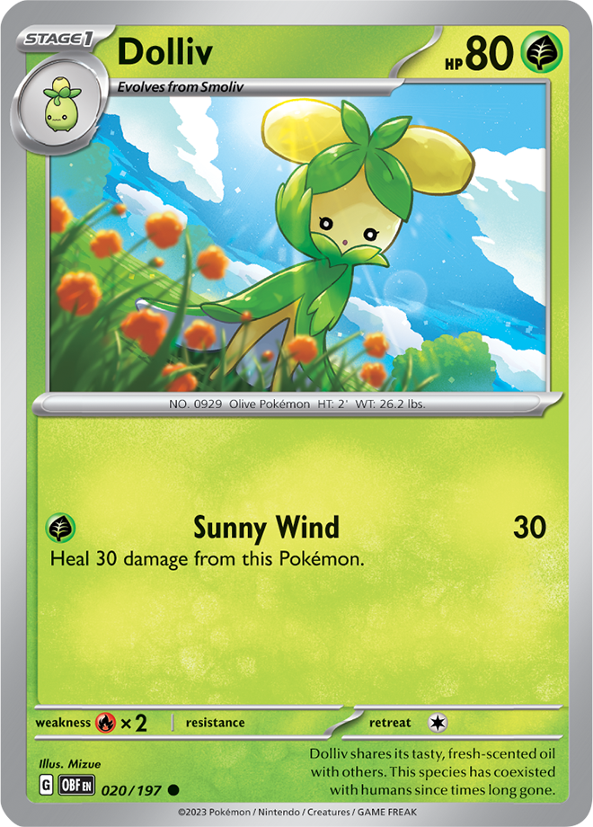 Pokémon TCG Dolliv – OBF 020/197 Common Reverse Holofoil – EN