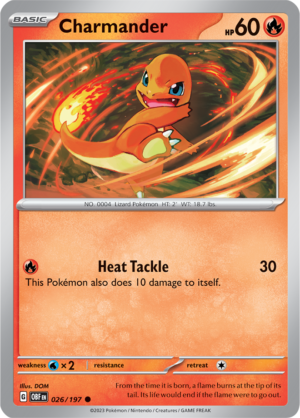 Pokémon TCG Charmander – OBF 026/197 Common Regular – EN