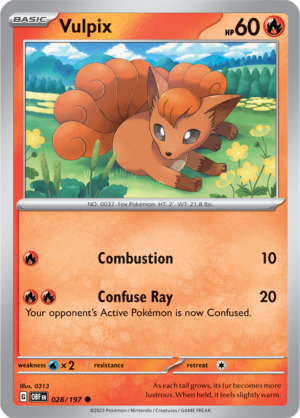 Pokémon TCG Vulpix – OBF 028/197 Common Regular – EN