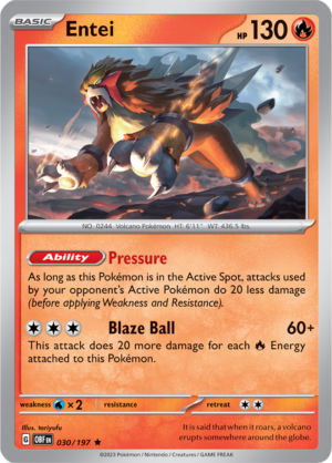 Pokémon TCG Entei – OBF 030/197 Rare Holo – EN