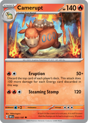 Pokémon TCG Camerupt – OBF 032/197 Uncommon Regular – EN