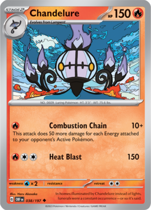 Pokémon TCG Chandelure – OBF 038/197 Uncommon Reverse Holofoil – EN