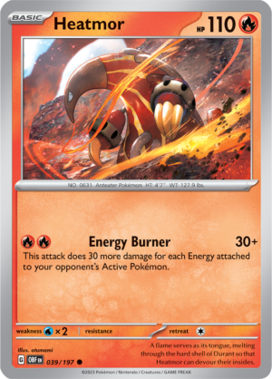 Pokémon TCG Heatmor – OBF 039/197 Common Reverse Holofoil – EN