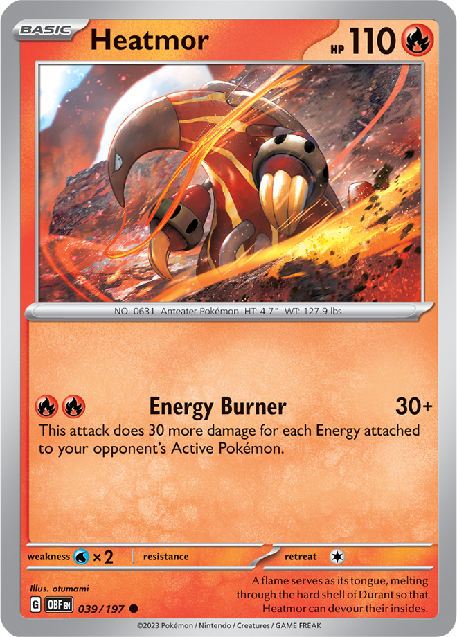 Pokémon TCG Heatmor – OBF 039/197 Common Regular – EN
