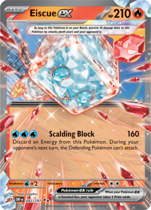 Pokémon TCG Eiscue ex – OBF 042/197 Double Rare Holo – EN