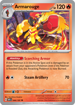 Pokémon TCG Armarouge – OBF 044/197 Uncommon Reverse Holofoil – EN