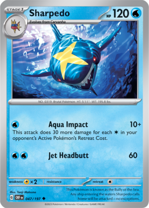 Pokémon TCG Sharpedo – OBF 047/197 Uncommon Reverse Holofoil – EN