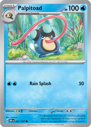 Pokémon TCG Palpitoad – OBF 051/197 Common Reverse Holofoil – EN