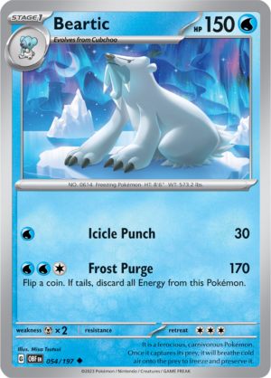 Pokémon TCG Beartic – OBF 054/197 Uncommon Reverse Holofoil – EN