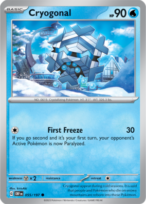 Pokémon TCG Cryogonal – OBF 055/197 Common Reverse Holofoil – EN