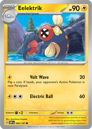 Pokémon TCG Eelektrik – OBF 068/197 Common Regular – EN