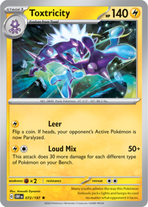 Pokémon TCG Toxtricity – OBF 072/197 Rare Reverse Holofoil – EN