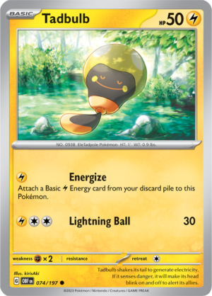 Pokémon TCG Tadbulb – OBF 074/197 Common Reverse Holofoil – EN