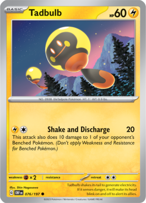 Pokémon TCG Tadbulb – OBF 076/197 Common Reverse Holofoil – EN
